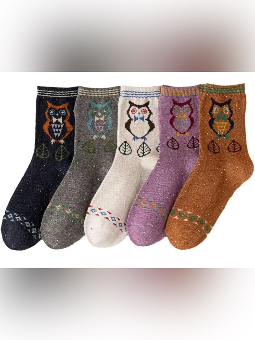 5 pack Owl SOCKS Outdoor WOOL Blend Womens NEW